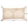 Buy Rectangular Cushion in Boho Bali Style, Cotton cover + filling - Doreen Cream 60220 home delivery