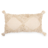 Buy Rectangular Cushion in Boho Bali Style, Cotton cover + filling - Doreen Cream 60220 - in the EU