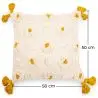 Buy Square Cotton Cushion in Boho Bali Style cover + filling - Hazel Yellow 60222 home delivery
