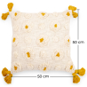 Buy Square Cotton Cushion in Boho Bali Style cover + filling - Hazel Yellow 60222 home delivery