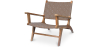 Buy Armchair with Armrests - Boho Bali Design Armchair - Wood and Leather - Grau Brown 60466 home delivery