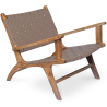 Buy Armchair, Bali Boho Style, Leather and teak wood - Grau Brown 60466 - in the EU