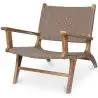 Buy Armchair with Armrests - Boho Bali Design Armchair - Wood and Leather - Grau Brown 60466 home delivery
