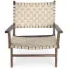 Buy Armchair with Armrests Boho Bali Design - Wood and Linen - Grau Beige 60467 in the Europe