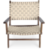 Buy Armchair, Bali Boho Style, Linen and teak wood - Grau Beige 60467 in the Europe