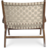 Buy Armchair, Bali Boho Style, Linen and teak wood - Grau Beige 60467 with a guarantee