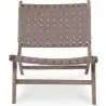 Buy Armchair - Boho Bali Design Armchair - Wood and Leather - Grau Brown 60469 at MyFaktory