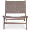 Buy Armchair, Bali Boho Style, Leather and Teak Wood  - Grau Brown 60469 at MyFaktory