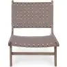 Buy Armchair - Boho Bali Design Armchair - Wood and Leather - Grau Brown 60469 home delivery