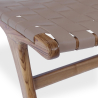 Buy Armchair, Bali Boho Style, Leather and Teak Wood  - Grau Brown 60469 - prices