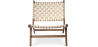 Buy Handcrafted Armchair with Boho Bali Design in Wood and Linen - Grau Taupe 60470 in the Europe