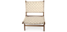 Buy Handcrafted Armchair with Boho Bali Design in Wood and Linen - Grau Taupe 60470 with a guarantee
