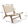 Buy Armchair, Bali Boho Style, Linen and Teak Wood  - Grau Beige 60470 at MyFaktory