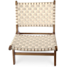Buy Armchair, Bali Boho Style, Linen and Teak Wood  - Grau Beige 60470 home delivery
