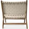 Buy Handcrafted Armchair with Boho Bali Design in Wood and Linen - Grau Beige 60470 - prices
