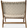 Buy Armchair, Bali Boho Style, Linen and Teak Wood  - Grau Beige 60470 - in the EU