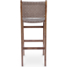 Buy Bar stool with backrest, Bali Boho Style, Leather and Teak Wood - Grau Brown 60471 - in the EU