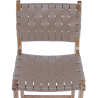 Buy Bar stool with backrest, Bali Boho Style, Leather and Teak Wood - Grau Brown 60471 - prices