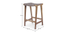 Buy Bar Stool in Bali Boho Style, Leather and Teak Wood - Grau Brown 60472 in the Europe