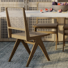 Buy Cannage Dining Chair, Bali Boho Style, Rattan and Teak Wood - Ruye Natural 60474 home delivery