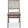 Buy Cannage Dining Chair, Bali Boho Style, Rattan and Teak Wood - Ruye Natural 60474 home delivery