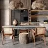 Buy Cannage Dining Chair, Bali Boho Style, Rattan and Teak Wood - Ruye Natural 60474 - prices