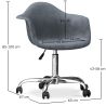 Buy Swivel Velvet Upholstered Office Chair with Wheels - Loy Pastel Purple 60479 home delivery