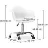 Buy Swivel Velvet Upholstered Office Chair with Wheels - Loy White 60479 home delivery