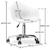 Buy Swivel Velvet Upholstered Office Chair with Wheels - Loy White 60479 with a guarantee