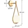 Buy Wall lamp in modern style, glass - Drop Gold 60239 with a guarantee