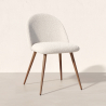 Buy Dining Chair - Upholstered in Bouclé Fabric - Scandinavian - Bennett White 60480 at MyFaktory