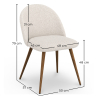 Buy Dining Chair - Upholstered in Bouclé Fabric - Scandinavian - Bennett White 60480 home delivery