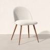 Buy Dining Chair - Upholstered in Bouclé Fabric - Scandinavian - Bennett White 60480 at MyFaktory
