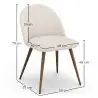 Buy Dining Chair - Upholstered in Bouclé Fabric - Scandinavian - Bennett White 60480 at MyFaktory