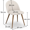 Buy Dining Chair - Upholstered in Bouclé Fabric - Scandinavian - Bennett White 60480 - prices