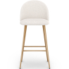 Buy Stool Upholstered in Bouclé Fabric - Scandinavian Design - Bennett White 60481 - in the EU
