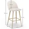 Buy Stool Upholstered in Bouclé Fabric - Scandinavian Design - Bennett White 60481 - prices