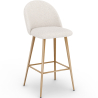 Buy Stool Upholstered in Bouclé Fabric - Scandinavian Design - Bennett White 60481 - prices