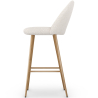 Buy Stool Upholstered in Bouclé Fabric - Scandinavian Design - Bennett White 60481 at MyFaktory