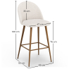 Buy Stool Upholstered in Bouclé Fabric - Scandinavian Design - Bennett White 60482 in the Europe