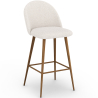 Buy Stool Upholstered in Bouclé Fabric - Scandinavian Design - Bennett White 60482 in the Europe