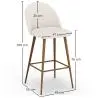 Buy Stool Upholstered in Bouclé Fabric - Scandinavian Design - Bennett White 60482 at MyFaktory
