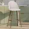 Buy Stool Upholstered in Bouclé Fabric - Scandinavian Design - Bennett White 60482 - prices