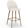 Buy Stool Upholstered in Bouclé Fabric - Scandinavian Design - Bennett White 60482 at MyFaktory