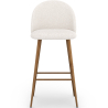 Buy Stool Upholstered in Bouclé Fabric - Scandinavian Design - Bennett White 60482 - in the EU