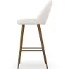 Buy Stool Upholstered in Bouclé Fabric - Scandinavian Design - Bennett White 60482 with a guarantee