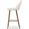Buy Stool Upholstered in Bouclé Fabric - Scandinavian Design - Bennett White 60482 home delivery