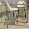 Buy Stool Upholstered in Bouclé Fabric - Scandinavian Design - Bennett White 60482 - prices
