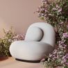 Buy White boucle armchair upholstered - Black legs - Nuiba White 60483 in the Europe