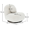 Buy White boucle armchair upholstered - Black legs - Nuiba White 60483 at MyFaktory